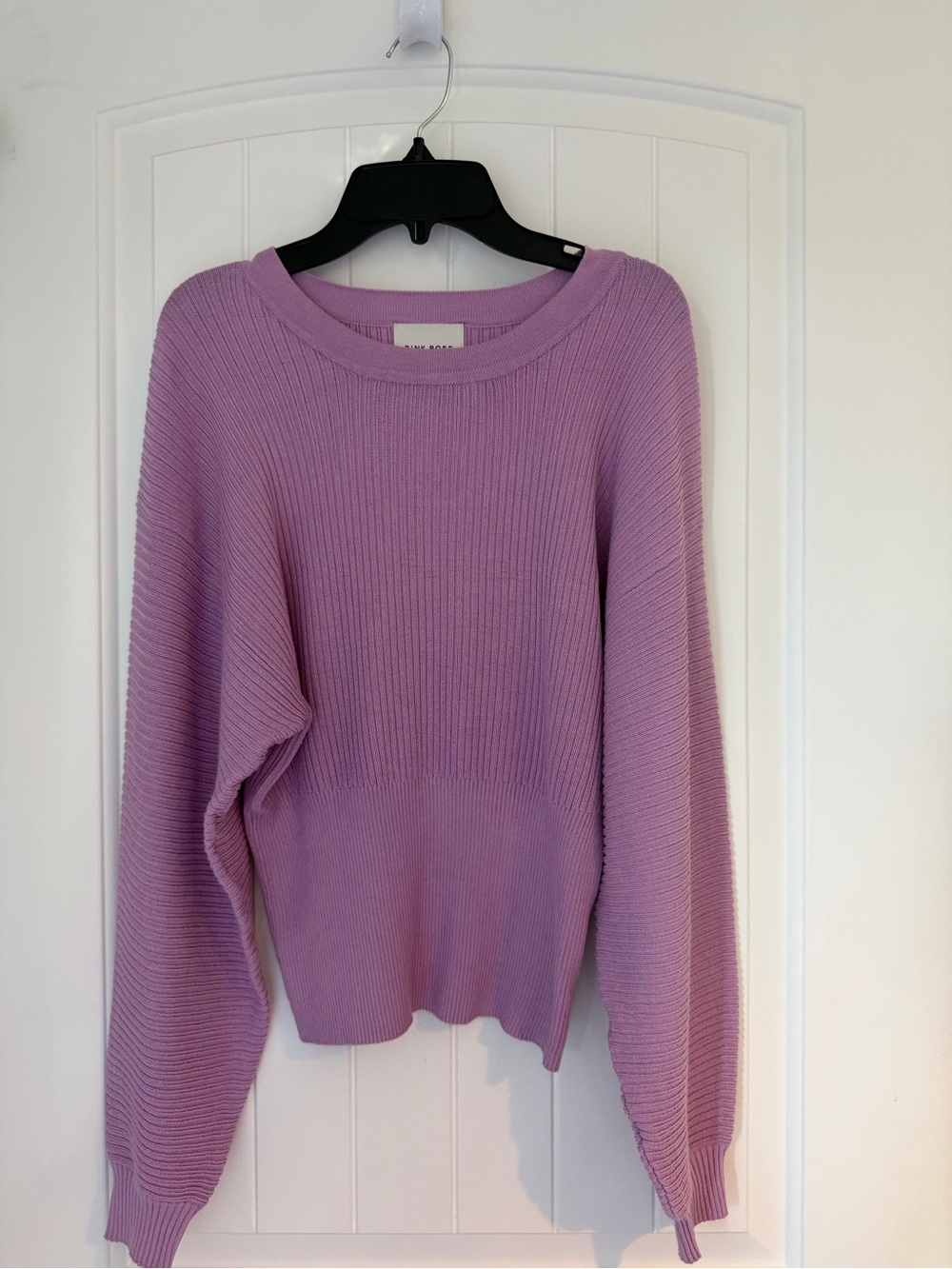 Pink Rose Lilac Ribbed Crewneck Sweater NWOT. Size M